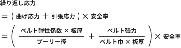 >繰り返し応力は以下のように計算します